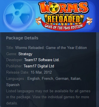 Worms Reloaded: Game of the Year Edition Steam - Click Image to Close